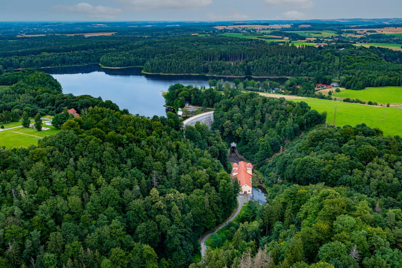 Jezioro Leśniańskie z lotu ptaka