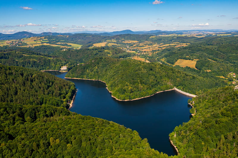 Jezioro Bystrzyckie z lotu ptaka