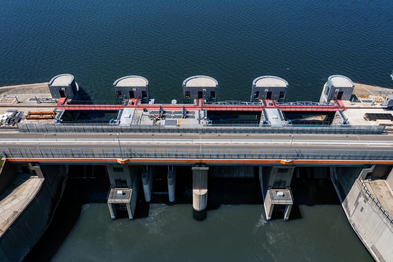 Zapora i droga Skorochów - Przełęk z lotu ptaka