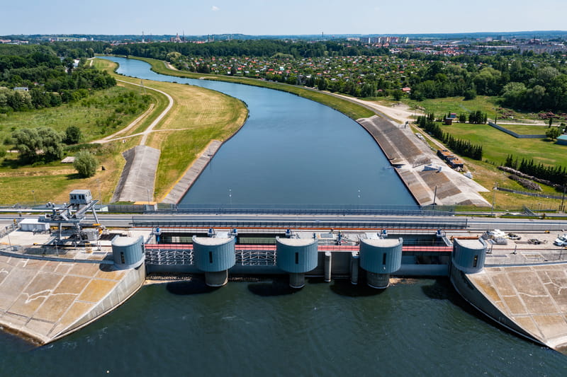 Zapora i Nysa Kłodzka z lotu ptaka