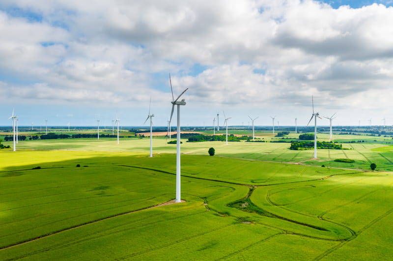 Widok na wiatraki