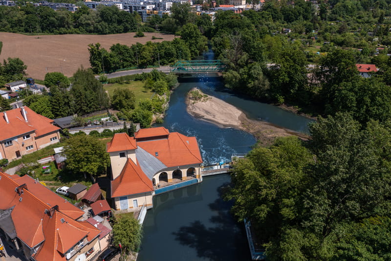 Elektrownia wodna z lotu ptaka