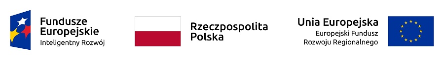 Zestawienie złożone ze znaku  Funduszy Europejskich z nazwą programu, barw RP z nazwą „Rzeczpospolita Polska” oraz znaku Unii Europejskiej z nazwą funduszu